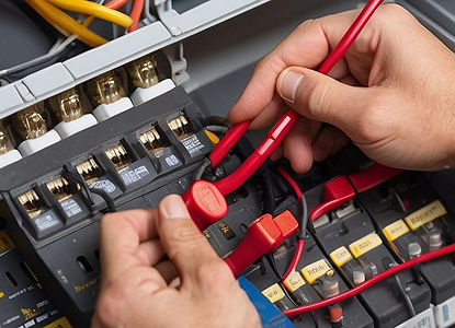 IMASSX Electric electrician testing a consumer unit during an EICR in Milton Keynes